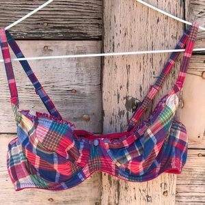 Plaid Bra 36A